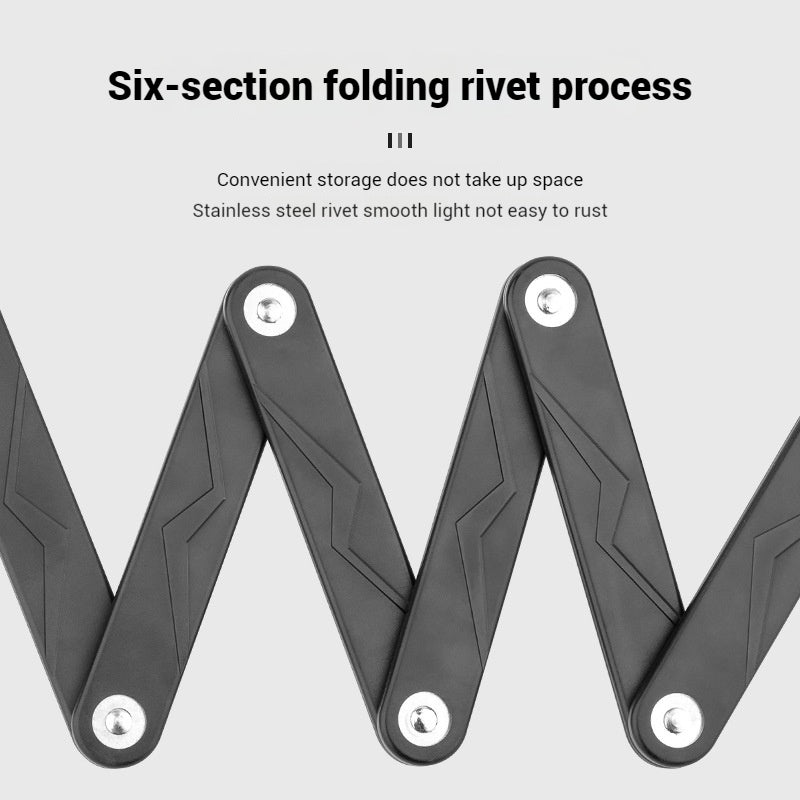 Folding Bike Lock 77cm - High Security Made of Alloy Steel, with Mounting Bracket