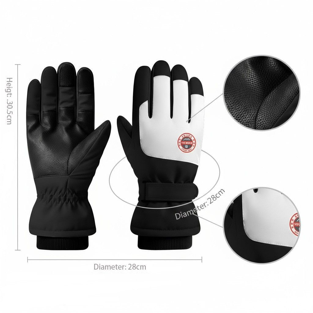 Waterproof, Windproof & Slip-Resistant Winter Gloves L, Touchscreen Compatible