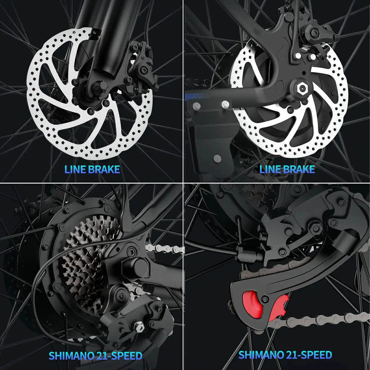 RIDSTAR S29 Pro 29" Elektro-Mountainbike mit 1000-W-Motor und 48-V-15,6-Ah-Akku