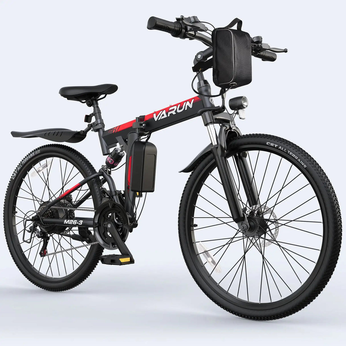 VARUN M26 Storm Black Foldable Electric Mountain Bike with Central Bafang M620 Motor 48V 60km Range
