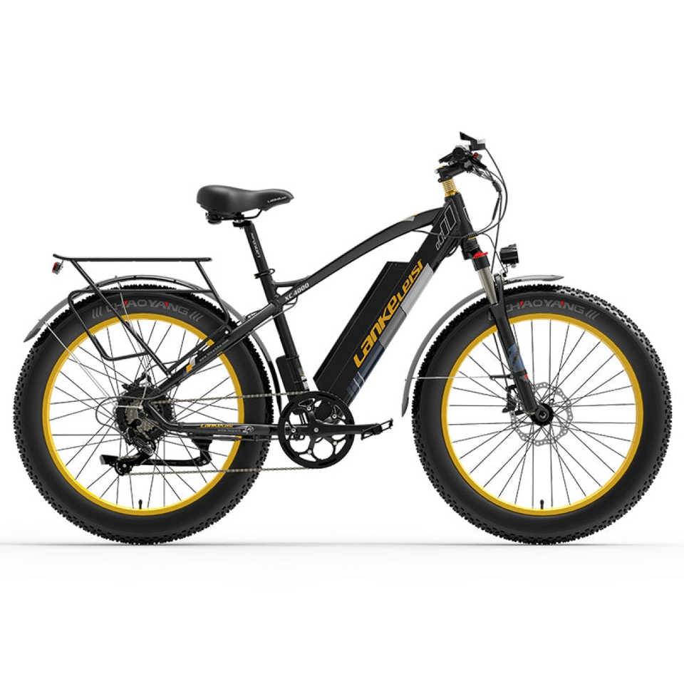 LANKELEIS XC4000 Electric Mountain Bike Fat Bike with 48V Lithium Battery Aluminum Alloy Frame and Rear Hub Motor