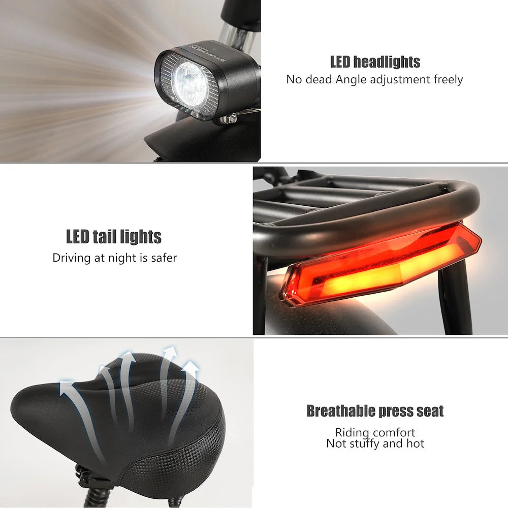 CMACEWHEEL Y20 Plus 48v Folding Electric City Bike with 20Ah Battery Smart Digital Type App Support Step through Fat Tire Ebike