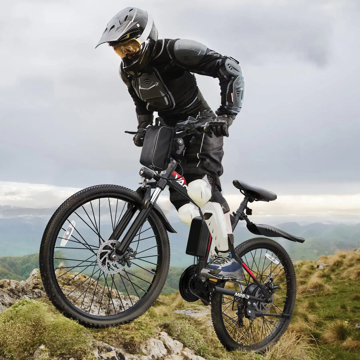 VARUN M26 Storm Black Foldable Electric Mountain Bike with Central Bafang M620 Motor 48V 60km Range