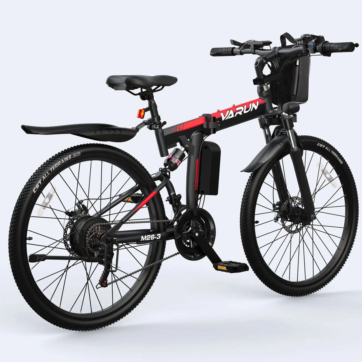 VARUN M26 Storm Black Foldable Electric Mountain Bike with Central Bafang M620 Motor 48V 60km Range