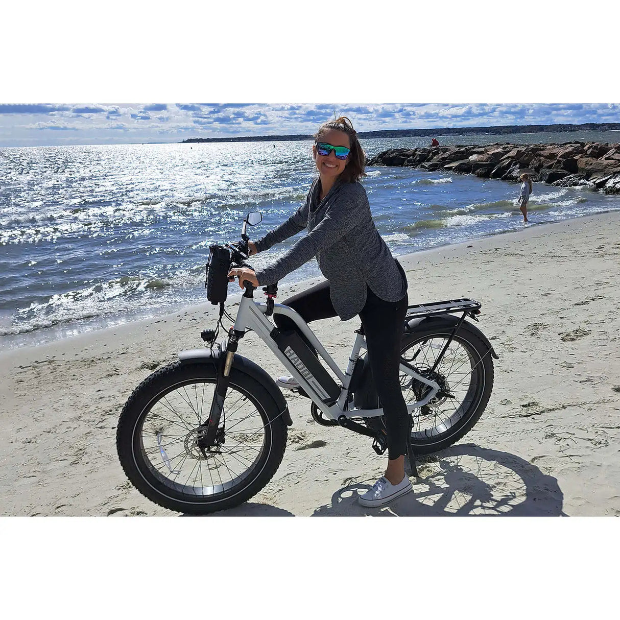 HAOQI White Leopard Pro Step Thru Electric Bike (UL Certified)