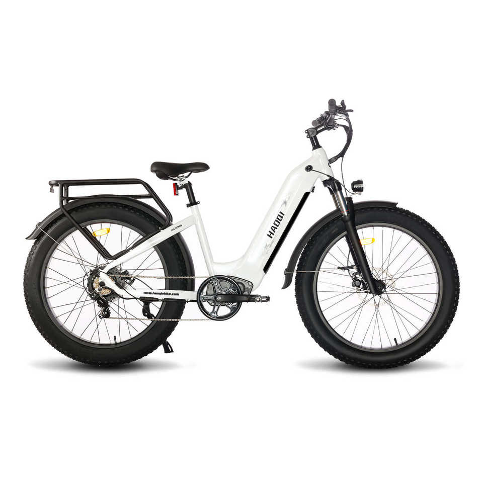 HAOQl All-Terrain White Eagle Electric City Bike Versatile E-Bike