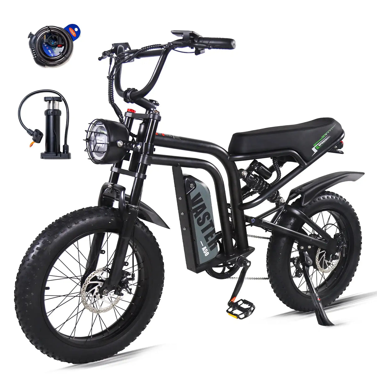 AVDL BIKE A50 Velo Electrique 20 - Fat Bike Tout Terrain - Moteur 250W-25km/h-Batterie 48V 14.25Ah - Autonomie 60-120km - Noir