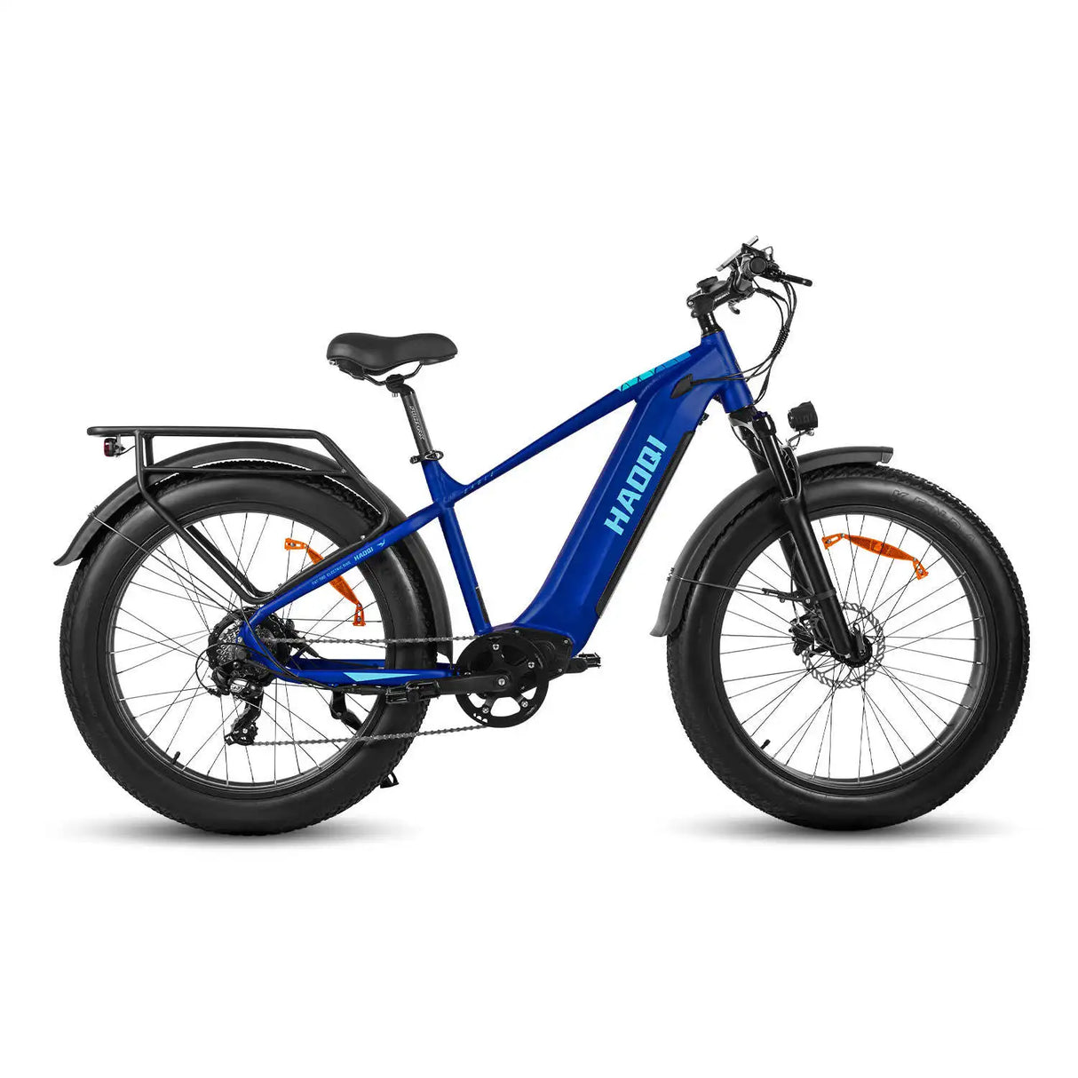 HAOQl All-Terrain 2.0 Elektrofahrrad mit Eagle Step-Over-Design, 250-W-Hinterradnabenmotor, 60 km Reichweite, Aluminium-Carbon-Rahmen und Kenda-Reifen