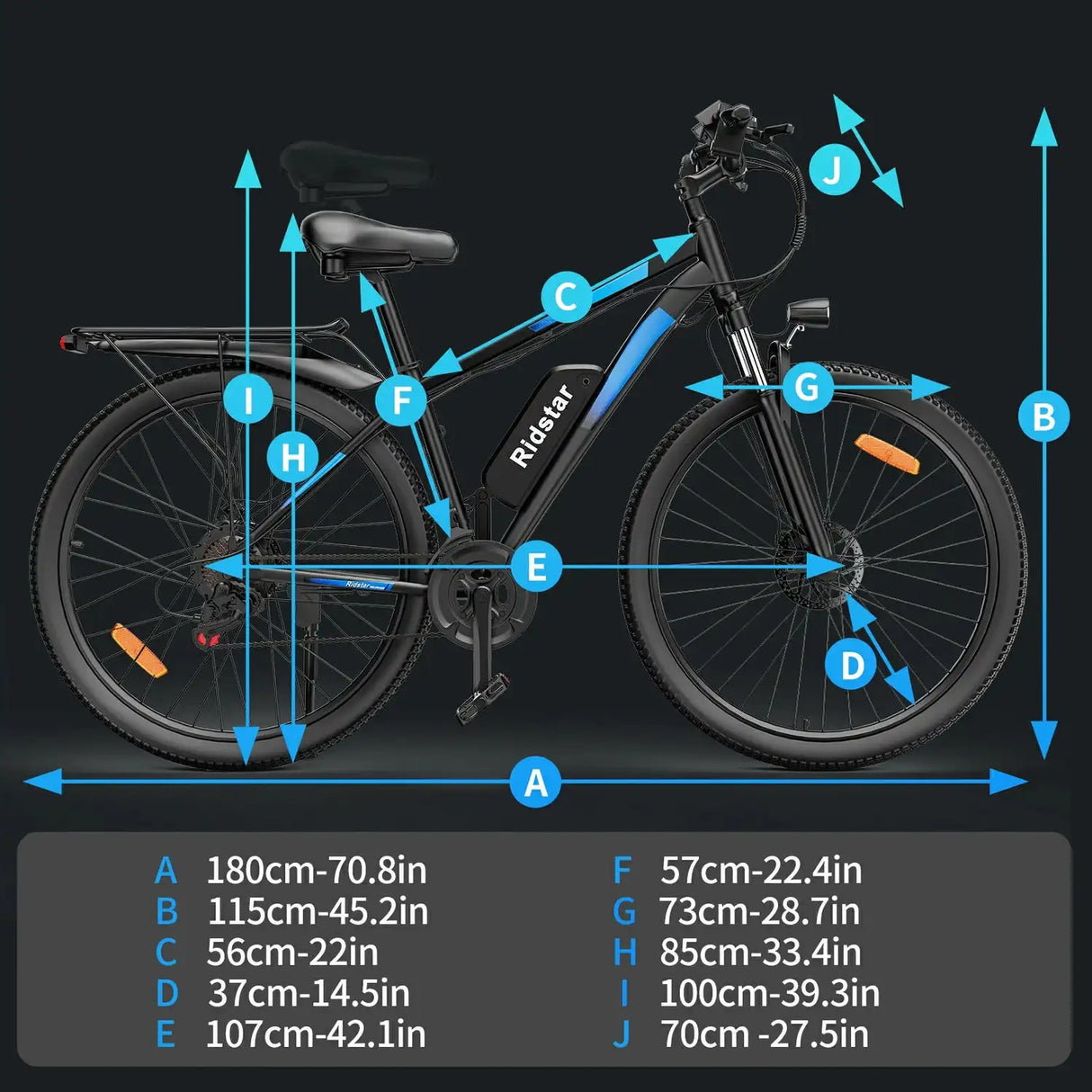 RIDSTAR S29 Pro 29" Elektro-Mountainbike mit 1000-W-Motor und 48-V-15,6-Ah-Akku