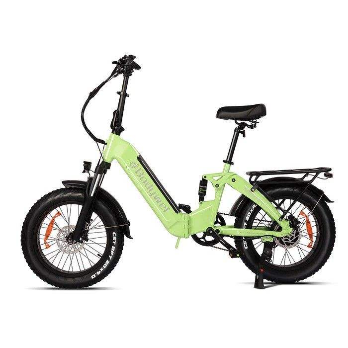 Bodywel F20pro 20*4.0 Fat Tyre E-Bike 250W Motor 25km/h Speed 264lbs Load Capacity 48V 15AH Battery Max 120KM Range Black/Green