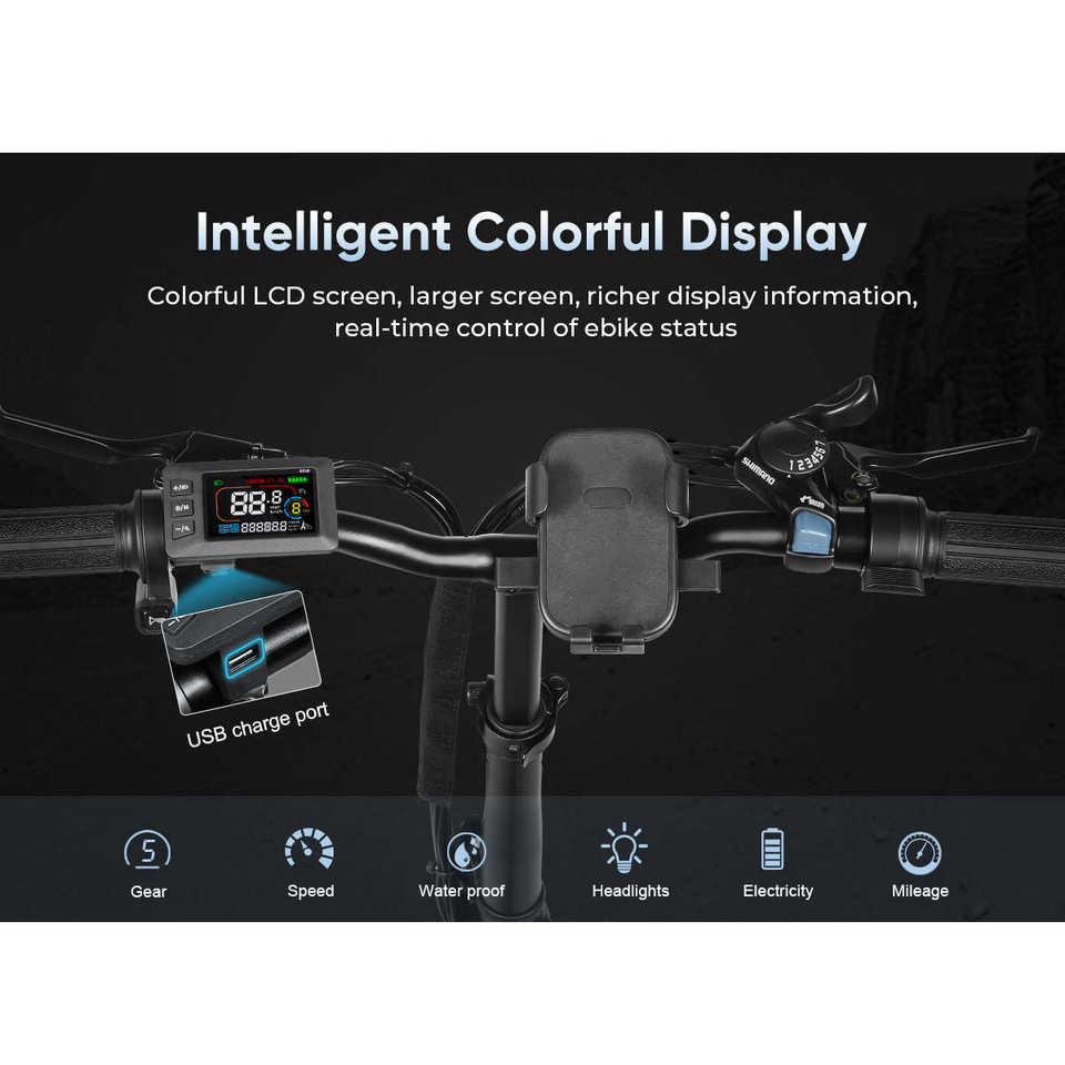 CY20 MJ Portable Electric City Bike 20-Inch Folding E-Bike 250W 12Ah Multicolor Lithium Battery Aluminum Alloy Frame Digital 36V