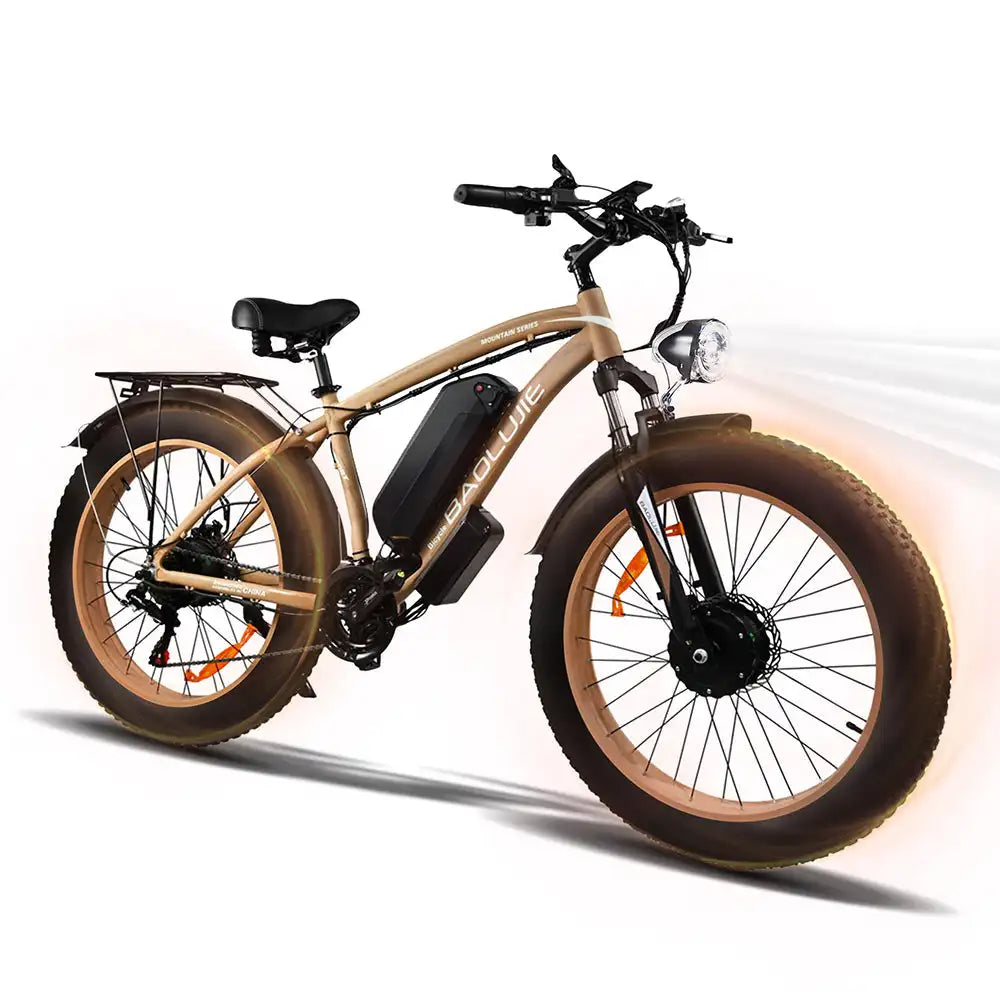 BAOLUJIE PLJ-2602 26\" Fat Tire Electric Mountain Bike 2000W Dual Motors 48V 20Ah Central Lithium Battery 60km Range