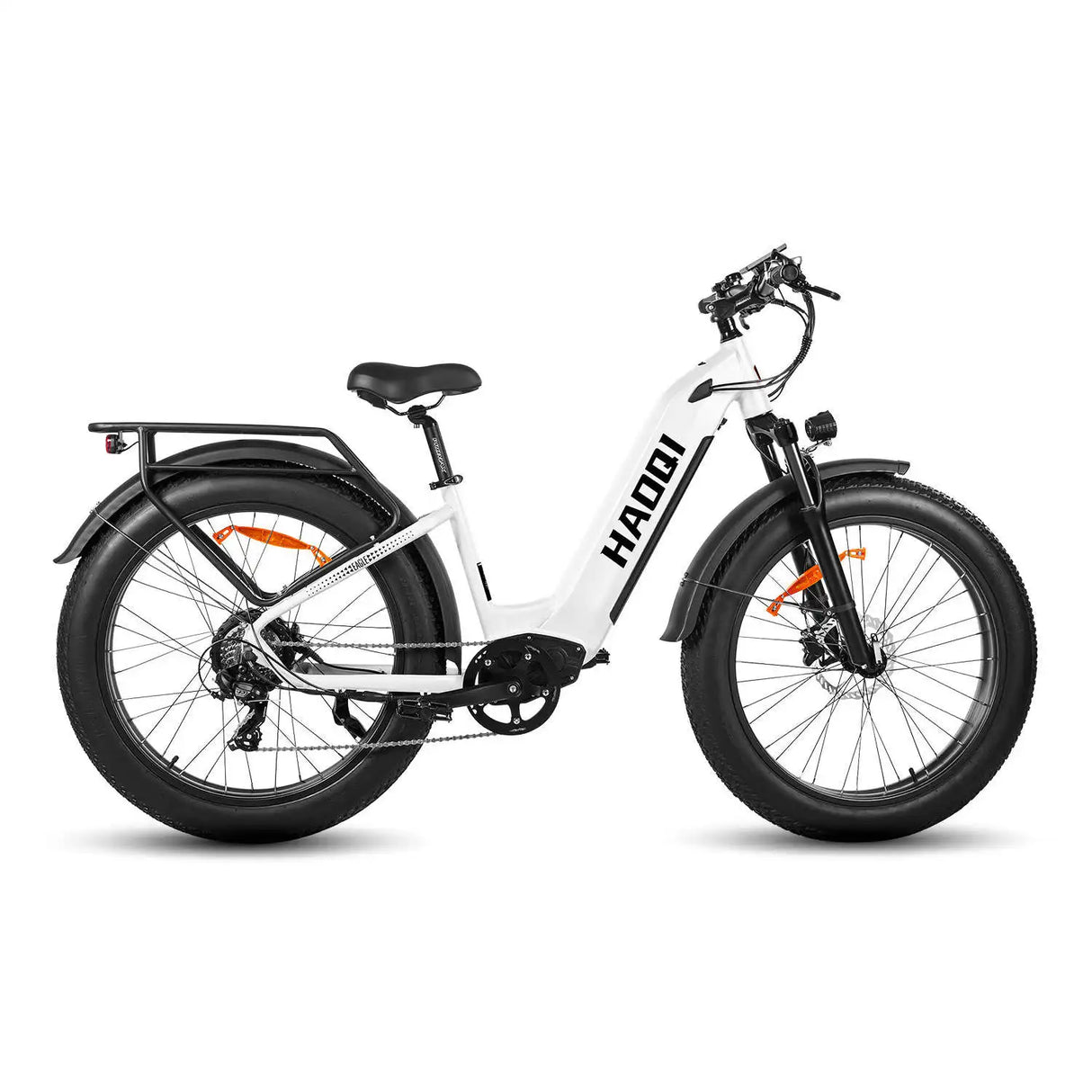 HAOQl All-Terrain 2.0 Elektro-Mountainbike, 250-W-Hinterradnabenmotor, 48-V-Carbon-Aluminium-Rahmen, 60 km Reichweite pro Power-Tiefeinstieg, Eagle