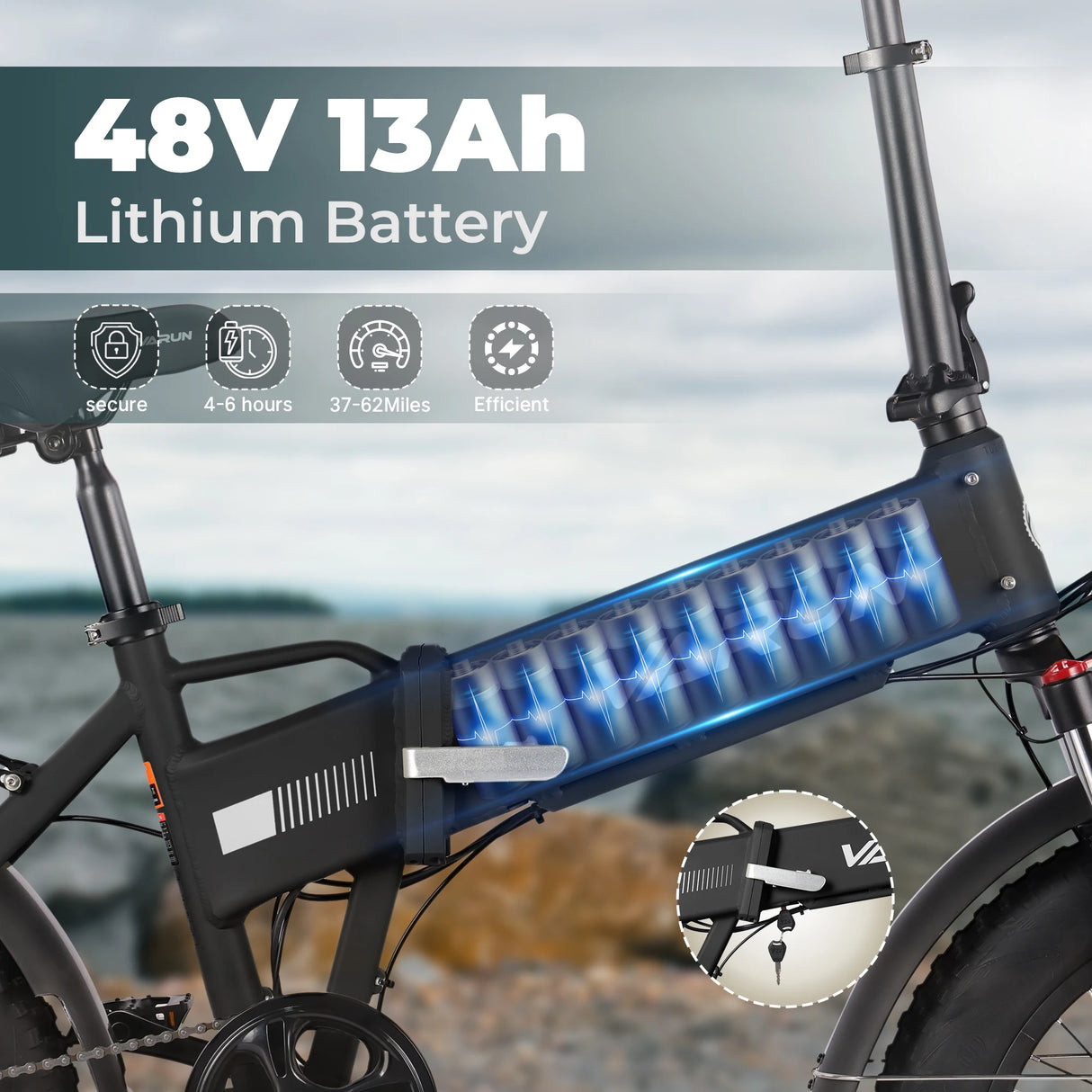 VARUN S20-1 E-Bike Folding Bike Foldable E-Bike 20 inch 250W VARUN 48v13AH Mountain and flat roads