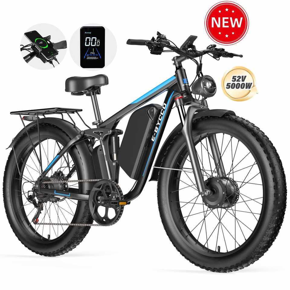 E·Bycco EB7PRO Dual Motor 26'' Electric Bike for Adults 2000W for Peak 3000W 52V 23Ah Power 2000W for Peak 3000W 52V 23Ah Power