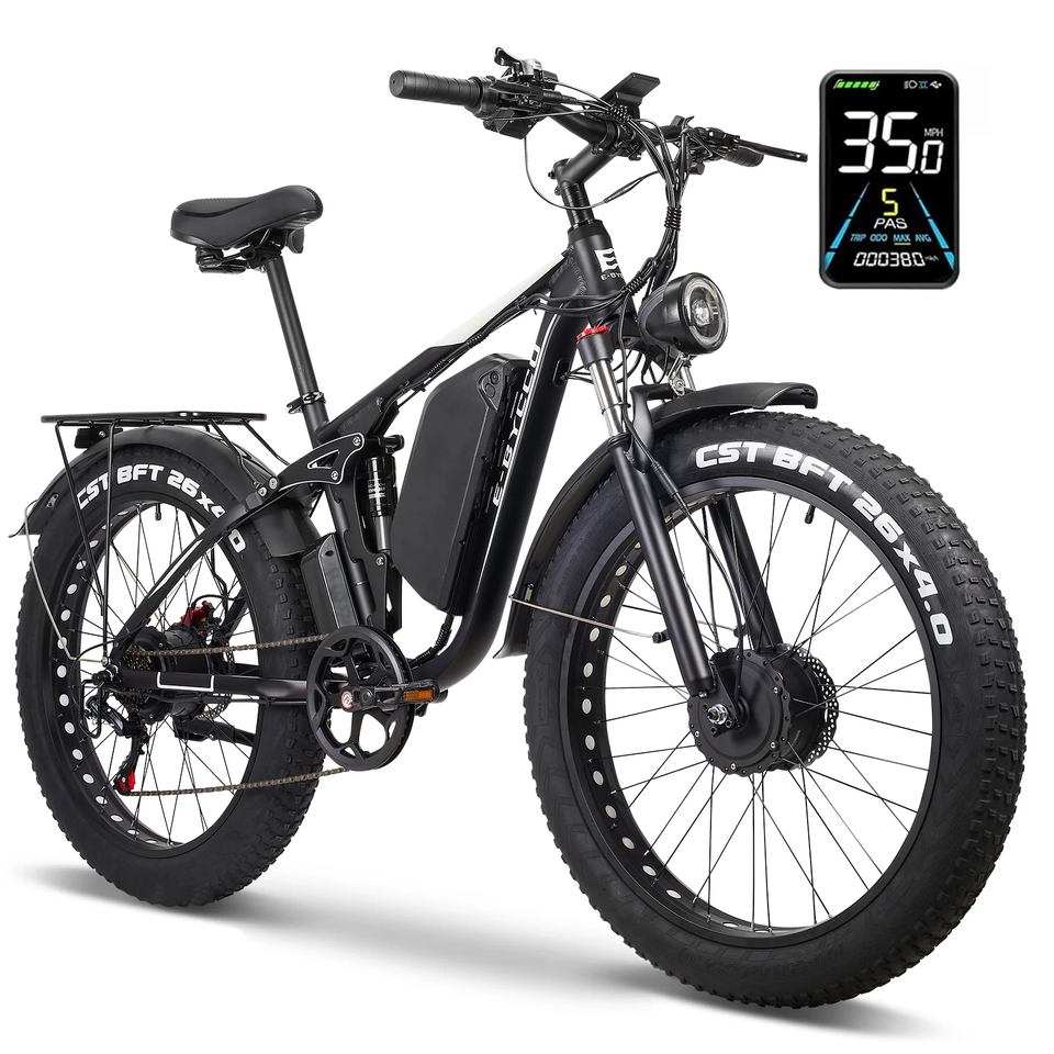 E·Bycco EB7PRO Dual Motor 26'' Electric Bike for Adults 2000W for Peak 3000W 52V 23Ah Power 2000W for Peak 3000W 52V 23Ah Power