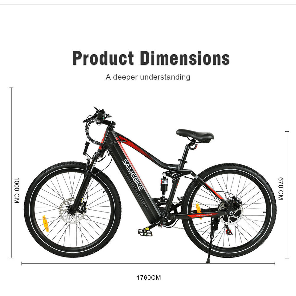 For SAMEBIKE XD26-II Hybrid Electric Bike with 48V 14Ah Lithium Battery 750W Motor 45KM/H Max Speed Hydraulic Brakes