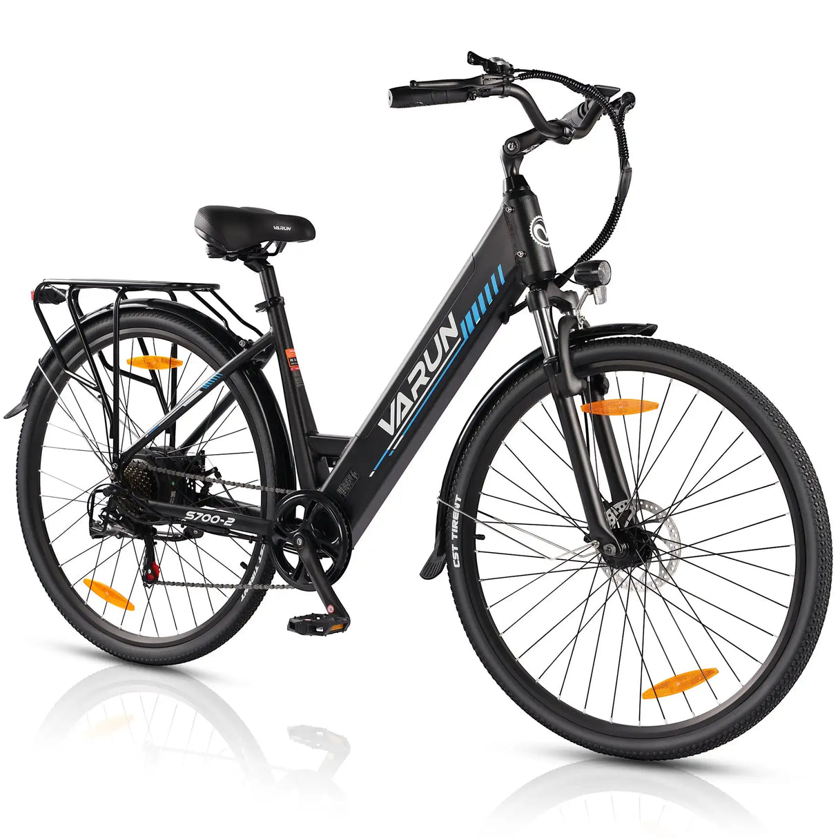 VARUN S700-2 Electric Bike for Adults - 500W Electric Bicycle Up to 40 Miles, 48V Removable Battery, 7-Speed, and Shock Absorber