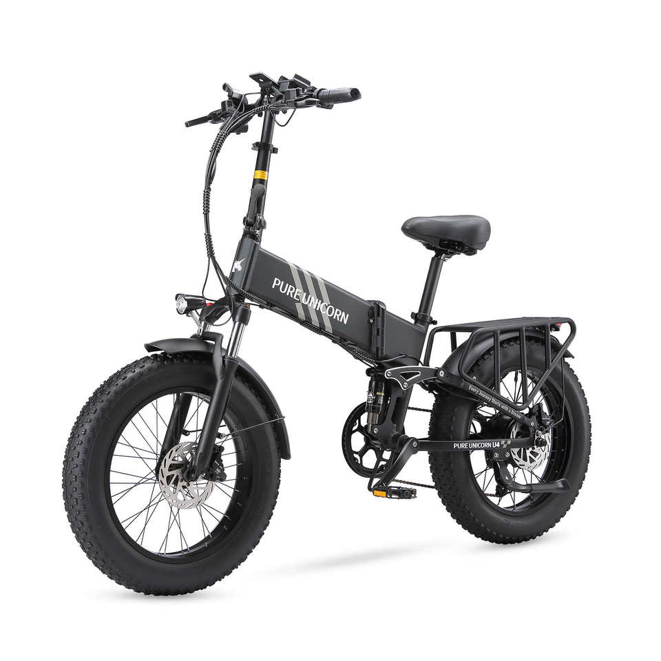PURE UNICORN U4 1000W Fat Tire Electric Mountain Bike 48V Lithium Battery 750W Motor 60 km Range Aluminum Frame Rear Hub Motor