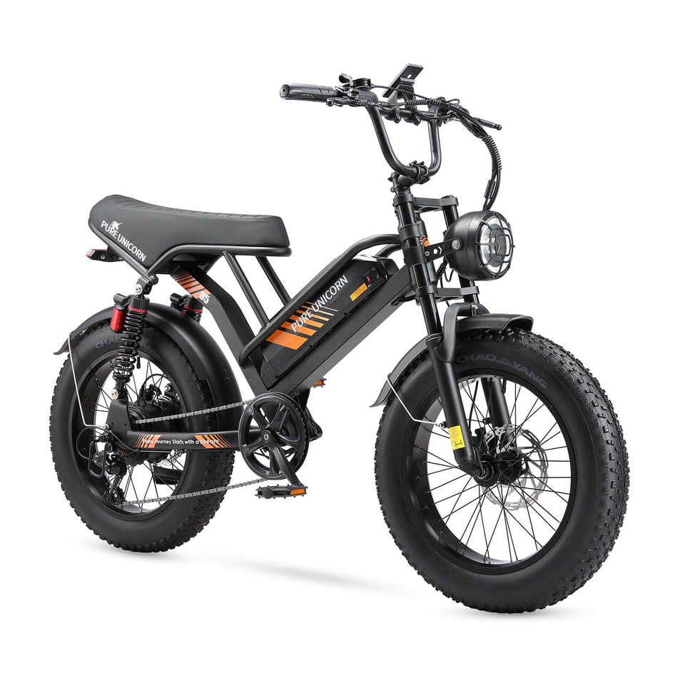 PURE UNICORN U5 Electric Dirt Bike 1000W Sportbike with Lithium Battery Fat Tire Moped Electric Motorcycles