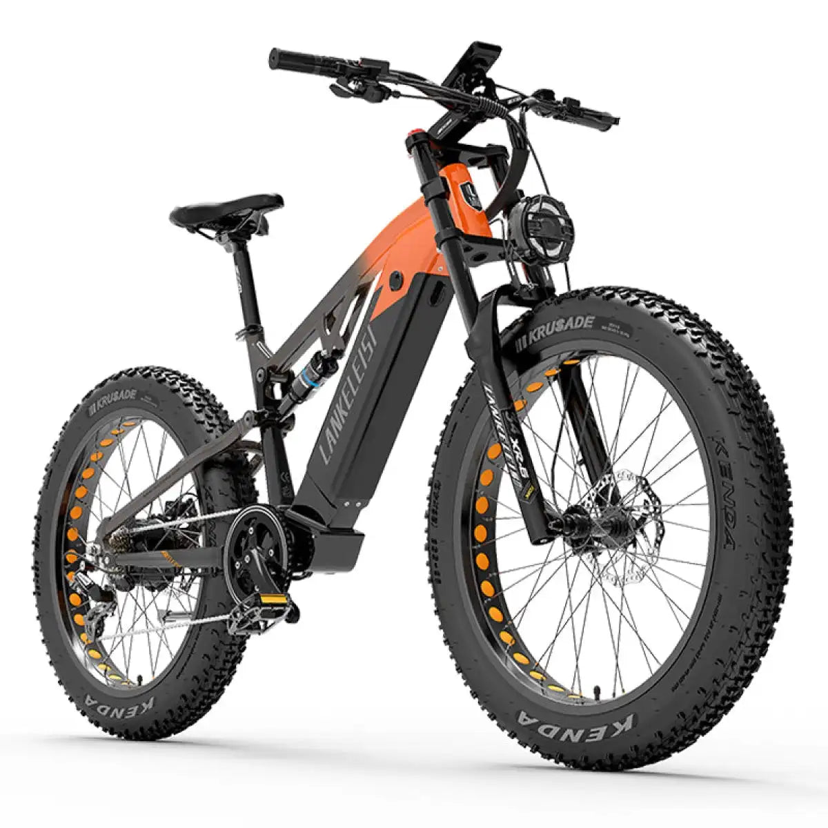LANKELEISI RV800 Plus Electric Mountain Bike with Bafang Motor 48V Lithium Battery Aluminum Alloy Frame down Tube Position