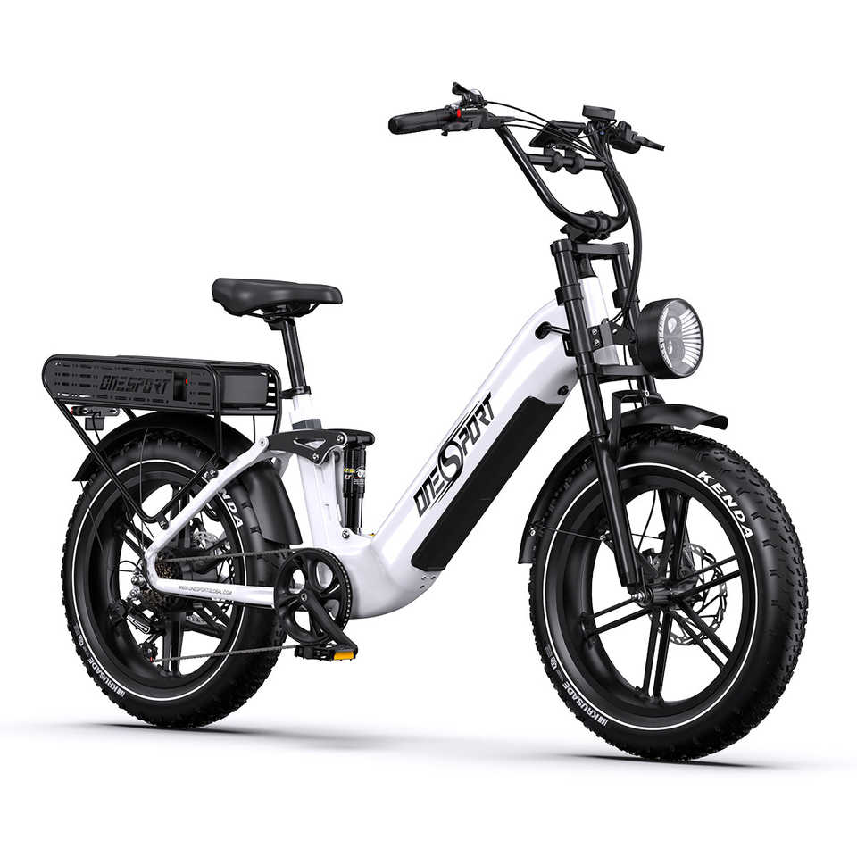 Onesport OT08 Pro Full Suspension E-Bike 48V 250W/350W Rear Hub Motor Aluminum Frame Integrated Battery 60km Range Dirt Bike