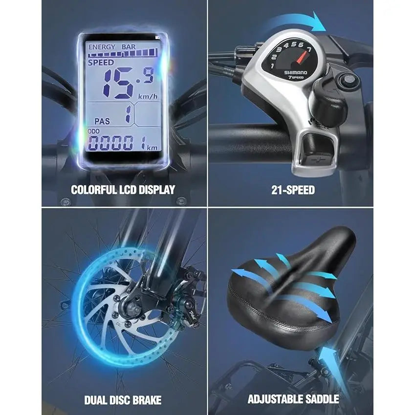 Ridstar E26 Pro Dual Motor 2000W 48V 23AH Elektro-Mountainbike mit 1000W 48V 15.6AH Hochleistungs-E-Bike