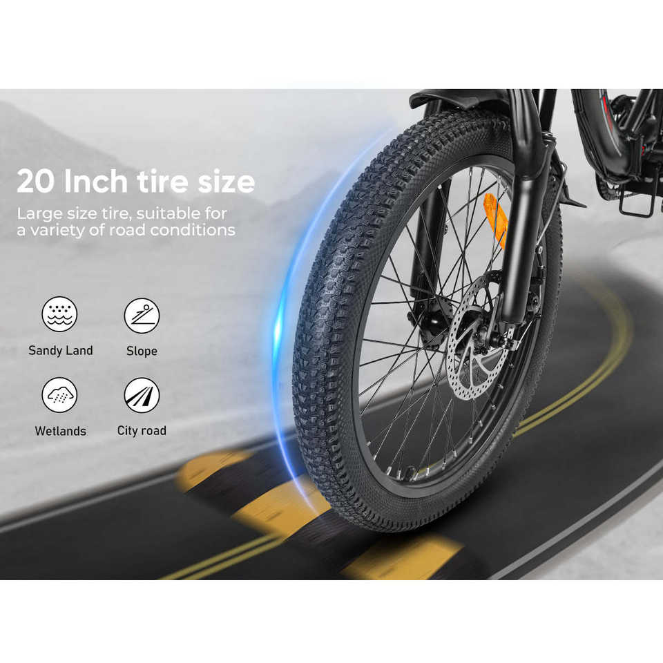 CY20 Portable Commuter Electric City Bike with Rear Hub Motor 15ah Lead Acid Battery Single Speed 50km Range Per Power