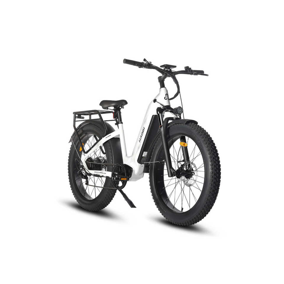 HAOQl All-Terrain White Eagle Electric City Bike Versatile E-Bike