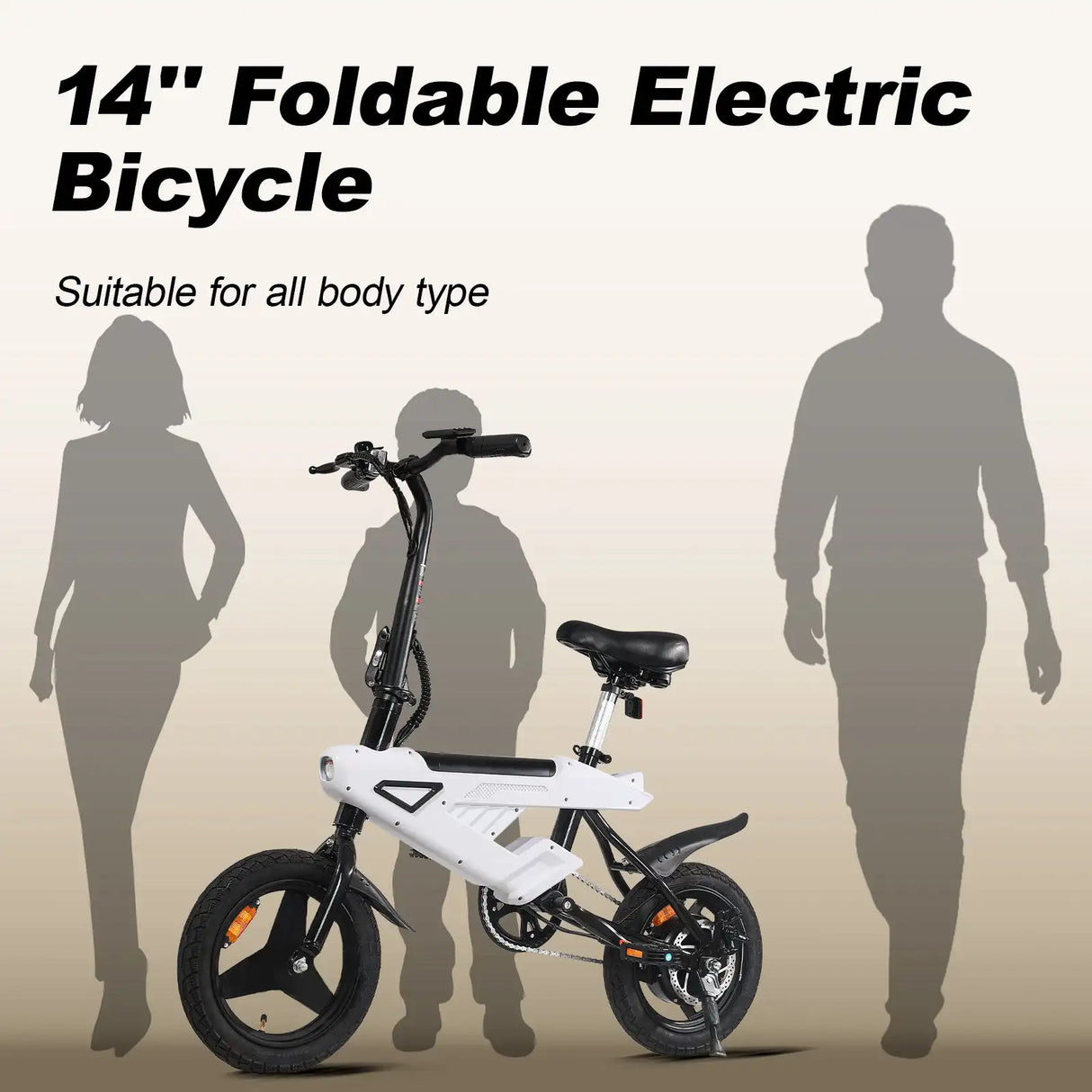 AVDL BIKE A02 foldable e-bike, maximum speed 20 MPH,500 watt peak motor and portable, 14-inch (about 35.6 cm) adult e-bike,36V a