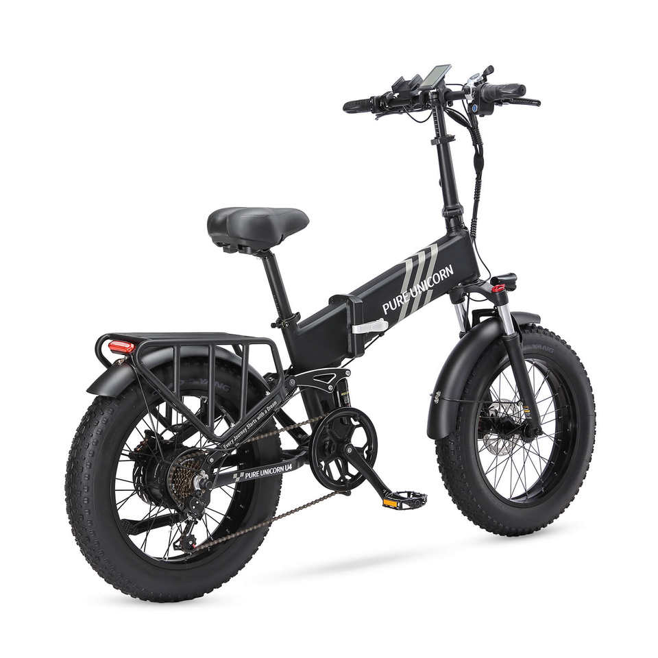 PURE UNICORN U4 1000W Fat Tire Electric Mountain Bike 48V Lithium Battery 750W Motor 60 km Range Aluminum Frame Rear Hub Motor