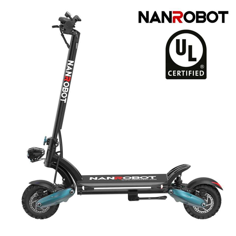 For NANROBOT D6+2.0 Electrical Scooter Two-Wheel 10 Inch Wheels Max Speed 65km/h 1000W Motor Power Range 60km per Charge Load 15