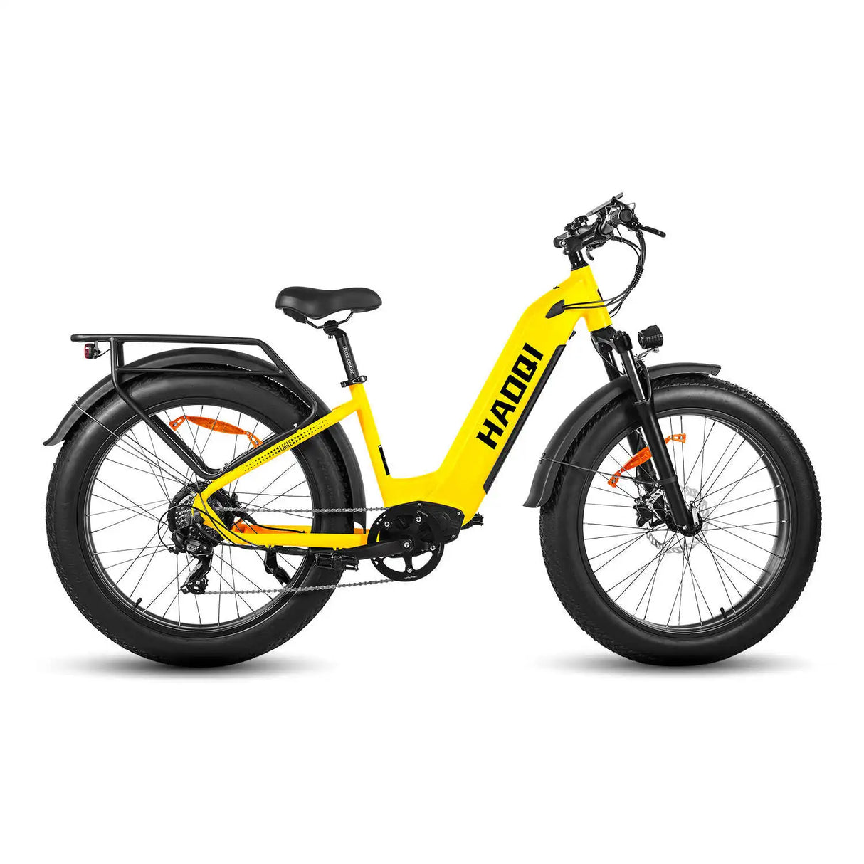 HAOQl All-Terrain 2.0 Elektro-Mountainbike, 250-W-Hinterradnabenmotor, 48-V-Carbon-Aluminium-Rahmen, 60 km Reichweite pro Power-Tiefeinstieg, Eagle