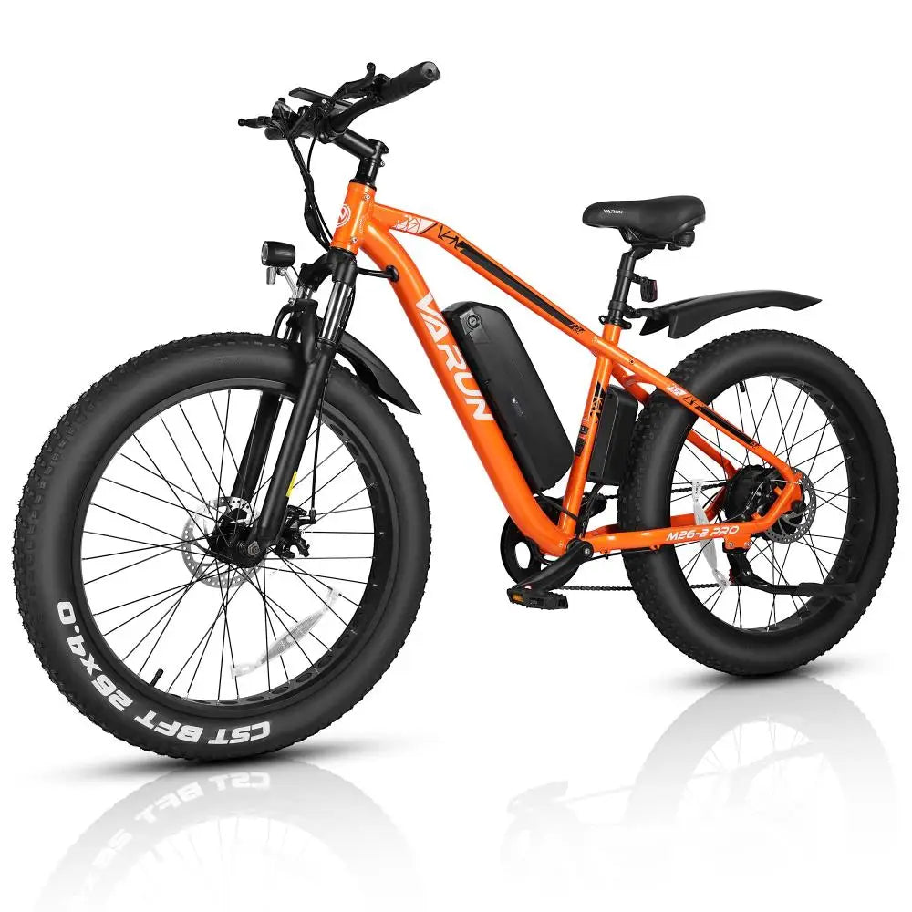 VARUN M26 Orbi Electric City Bike with Fat Tire Orange Color