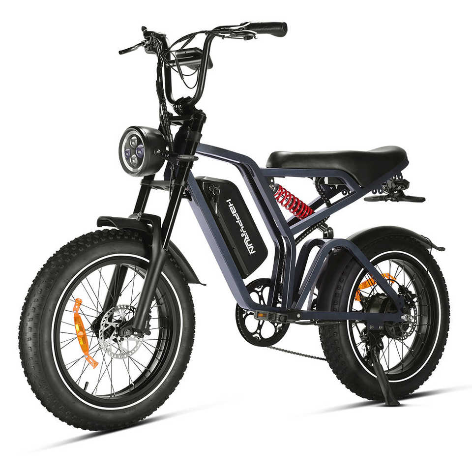 Happyrun G60 Tank 1500W Electric Bike with Integrated 250W Motor Fat Tire All Terrain 60KM Range Electric Cycle Motorcycle
