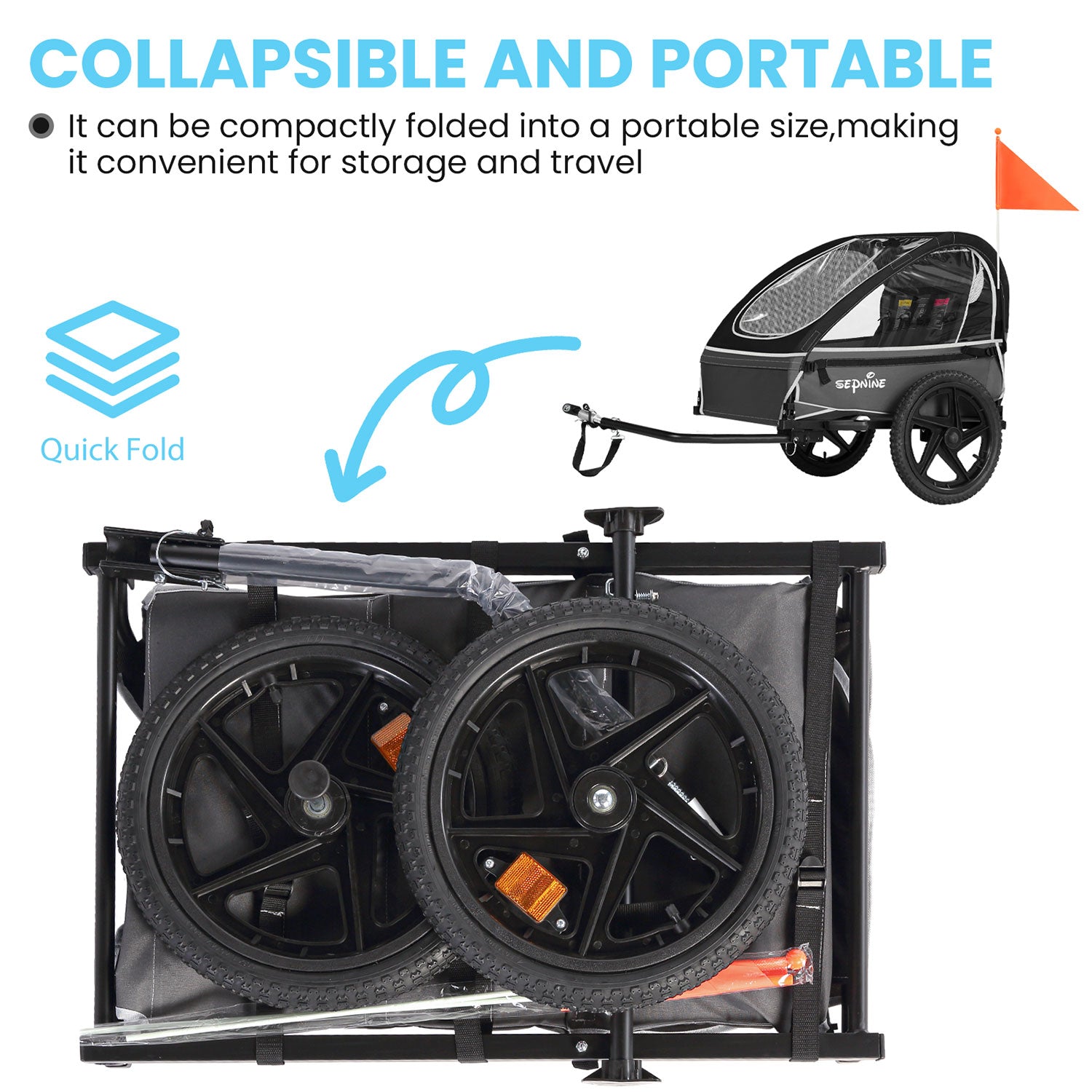 SEPNINE BT609 | Kids Bike Trailer