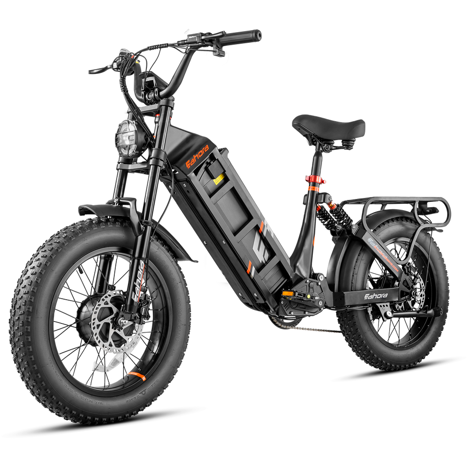 Eahora Juliet III 2000W Dual Motor 52V 60ah Battery 7-Speed Dual Brake Full Suspension 20*4.0 Fat Tire Electric Mountain Bike