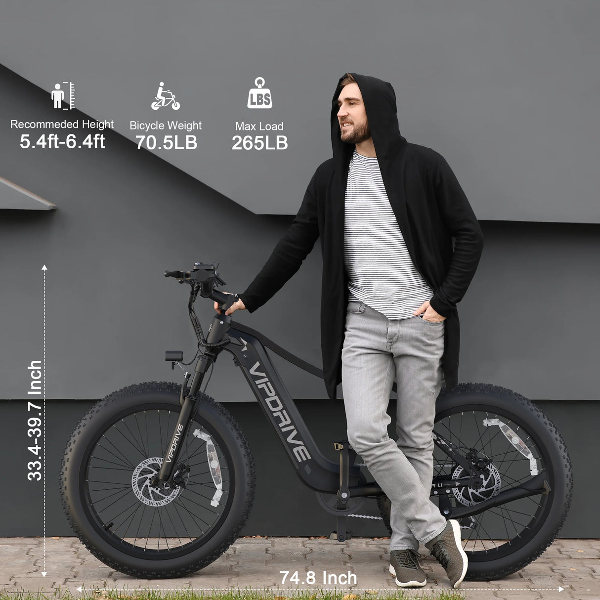 Vipdrive EU Stock Drop Shipping 750W Brushless Electric Snow Mountain Bike 48V 15AH Dual Lockable Susponsion MTB Fat Tire Ebike