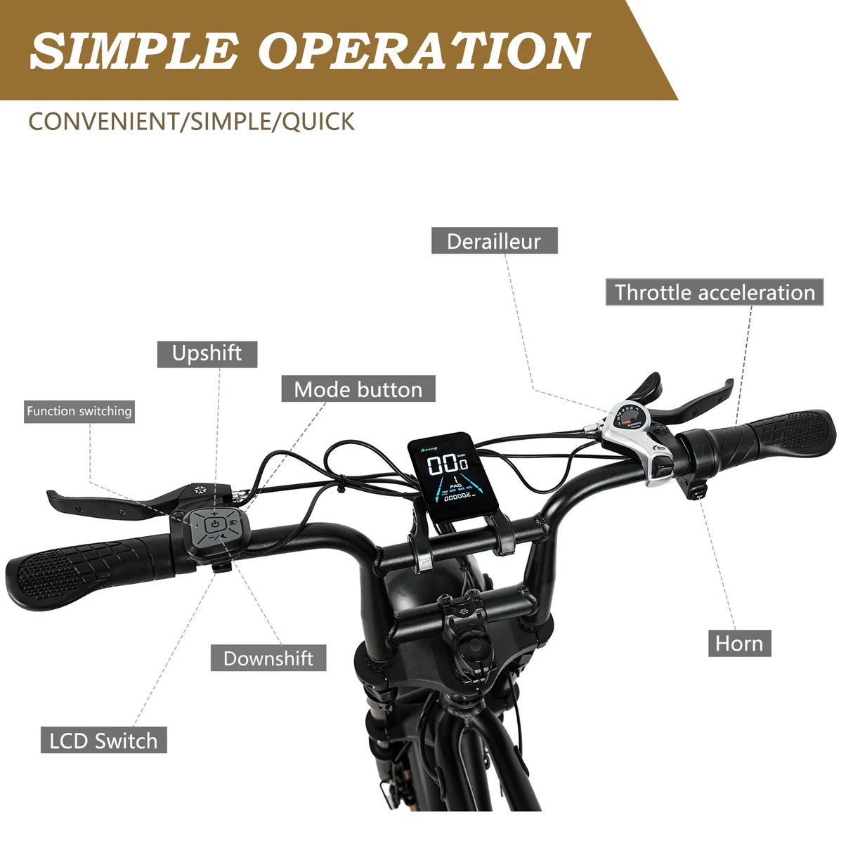 CMACEWHEEL K20 Adventure Electric Bicycle 17Ah Battery Capacity 48v 5 Levels Speed Control Electric Bike Lithium Power Supply