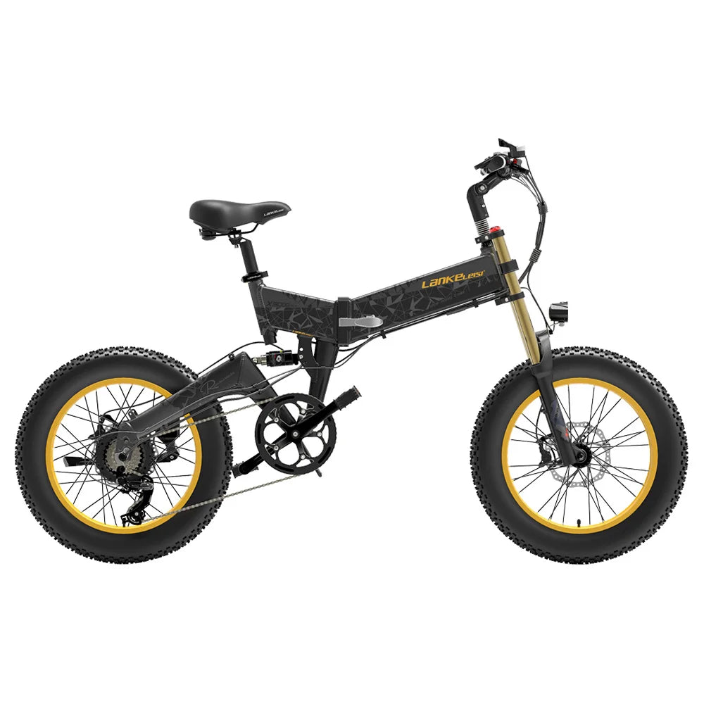 LANKELEISI X3000 Plus faltbares elektrisches Mountainbike Bigfork 20*4,0 Zoll dicke Reifen 48 V 1000 W Motor 17,5 Ah 43 Km/h max