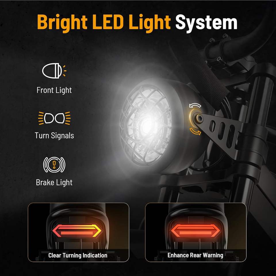 Elektro fahrrad für Erwachsene FX006 mit Motor, 48V 13AH Batterie Elektro fahrrad, 20 Zoll; Fat Tire Dirt Bike Cruise Control