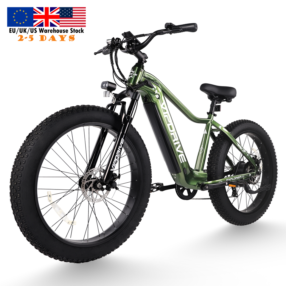 Vipdrive US Warehouse Drop Shipping 26" Fat Tire Ebike 48V 15AH Best Battery Dual Suspension MTB Electric Snow Beach Bicycle