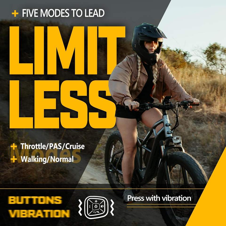 Taurus 26\" All-Terrain Electric Hybrid Cruiser Bike 8 Speed Lithium Battery Aluminum Alloy Frame Long Range Hydraulic Brake