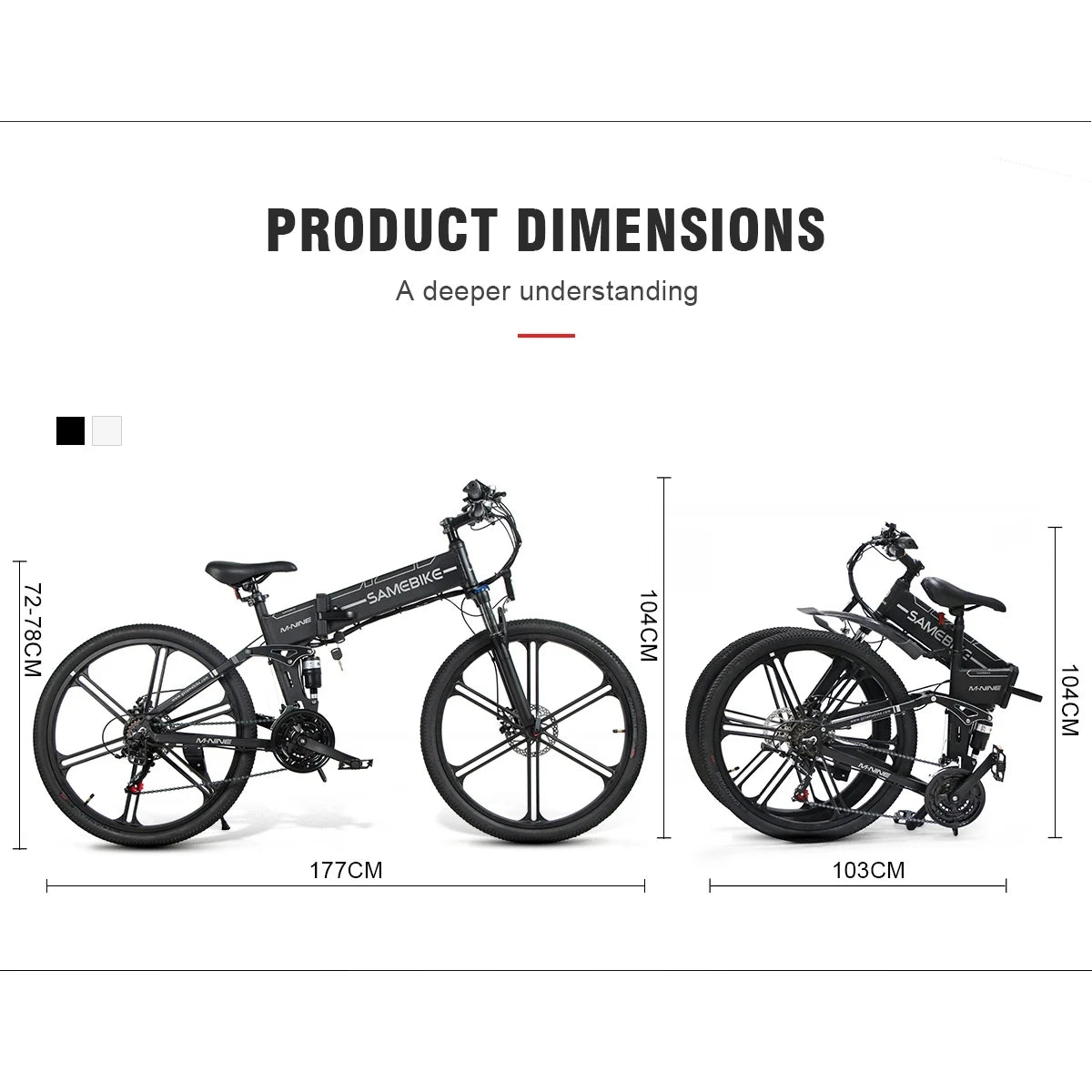 Samebike lO26-II E-Bike Offroad-Rennrad für Erwachsene 500W 26 Zoll faltbares E-Bike mit einteiligem Reifen