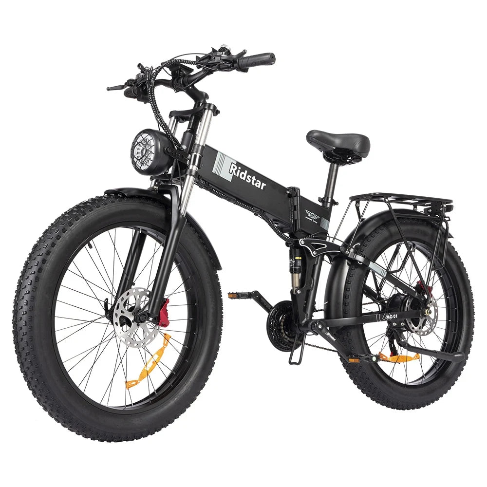 Ridstar H26 Pro Elektrofahrrad, 26*4,0 Zoll fette Reifen 1000W Motor 48V/20Ah Batterie 36mph Höchstgeschwindigkeit 90km Reichw