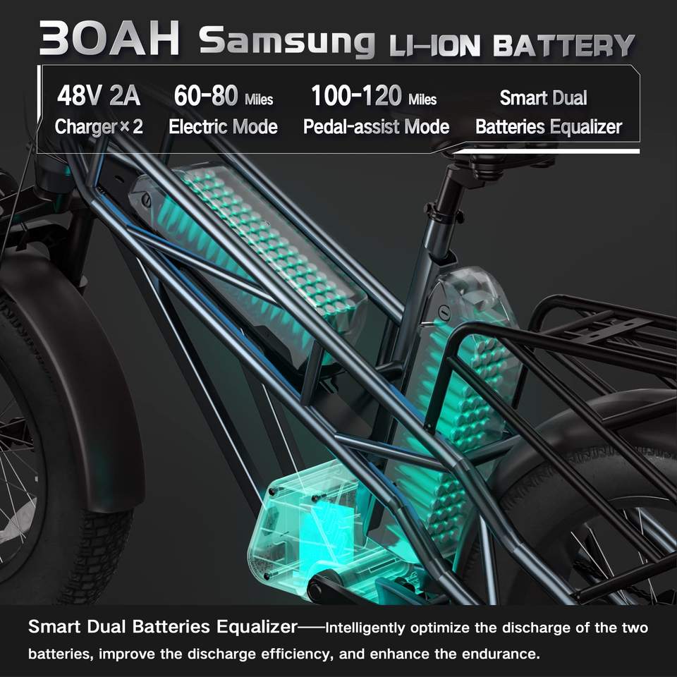 Electric Mountain Bike for Adult Men with 48V Battery and Front Suspension