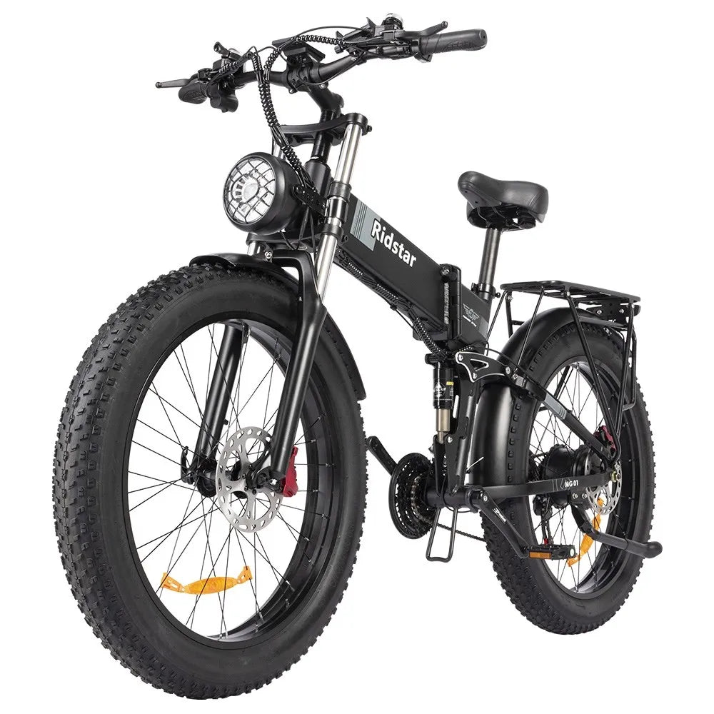 Ridstar H26 Pro Elektrofahrrad, 26*4,0 Zoll fette Reifen 1000W Motor 48V/20Ah Batterie 36mph Höchstgeschwindigkeit 90km Reichw