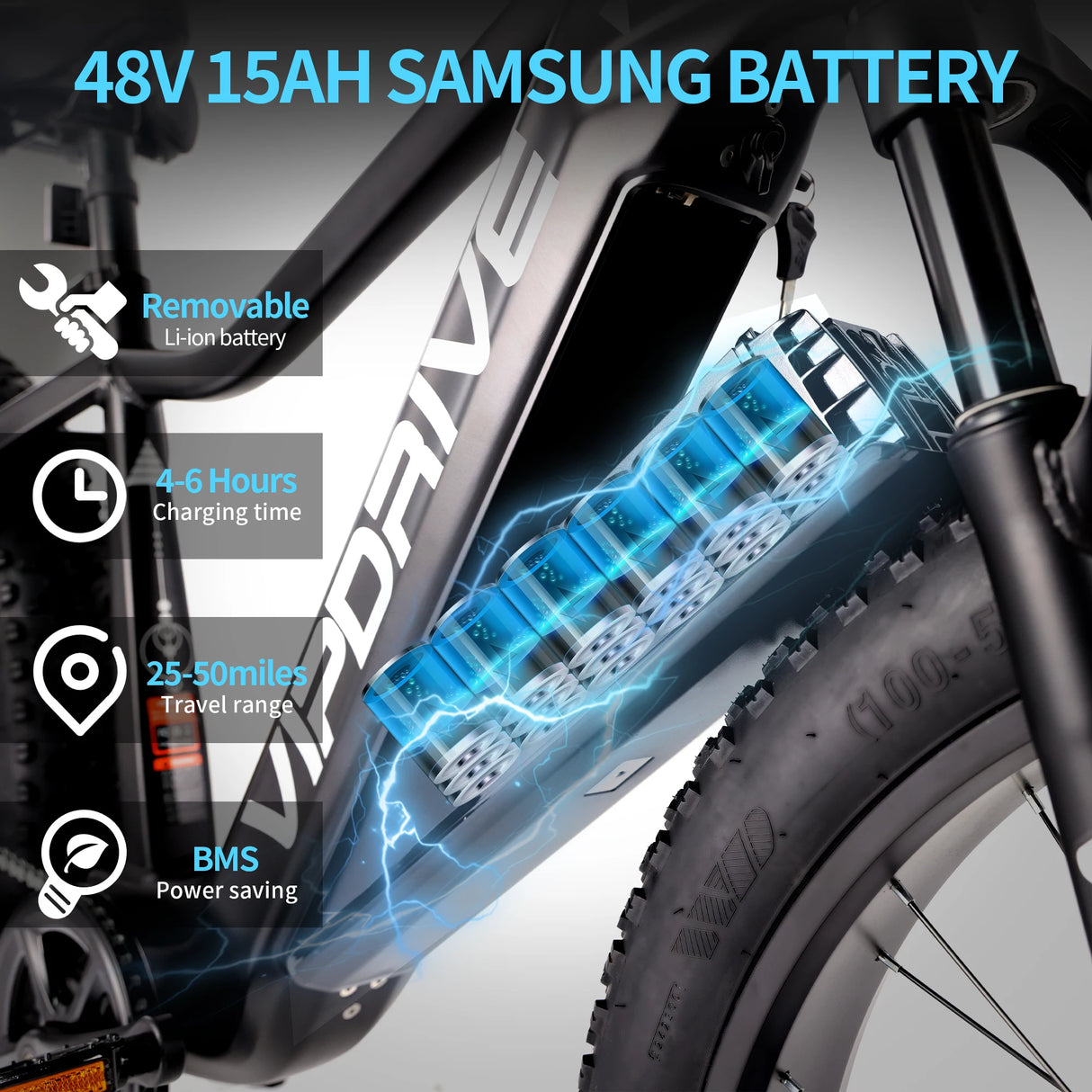 Vipdrive EU Stock Drop Shipping 750W Brushless Electric Snow Mountain Bike 48V 15AH Dual Lockable Susponsion MTB Fat Tire Ebike