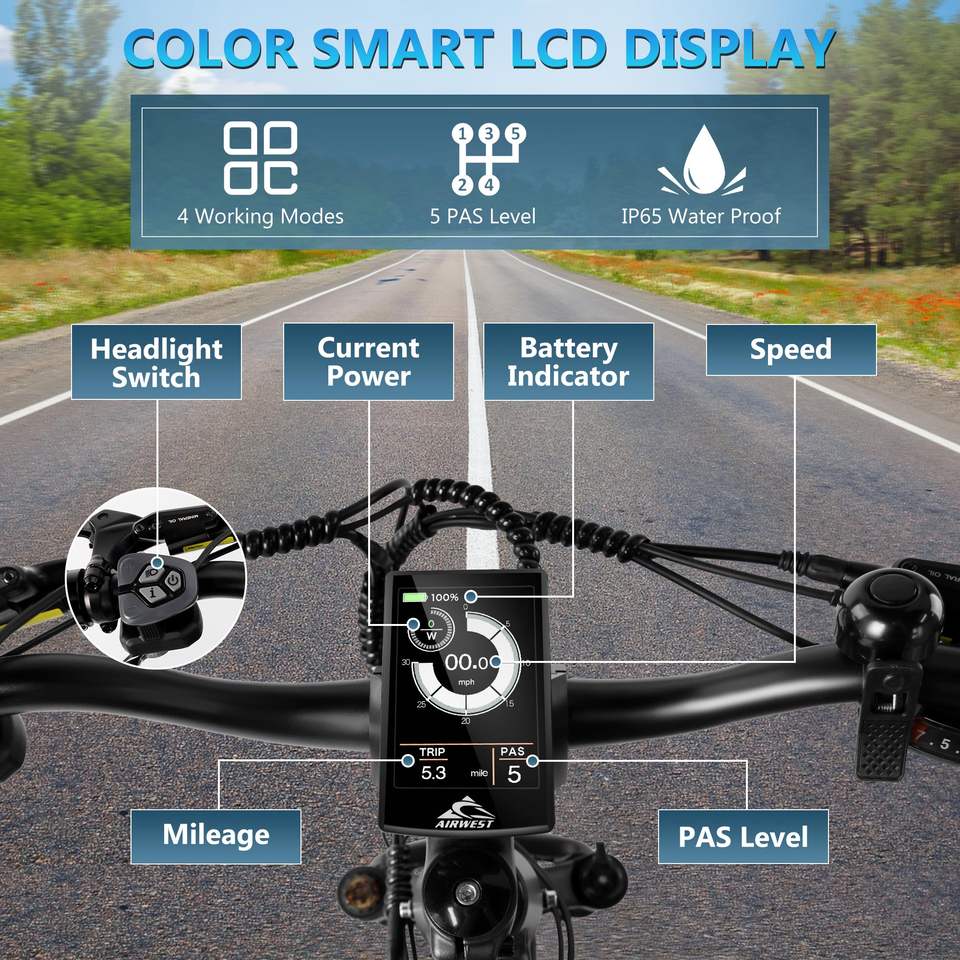 EU USA Stock 48V 15AH Fat Tire Electric Mountain Long Rang Bicycle 750W LCD Display Sport Ebike Wholesale for Adults