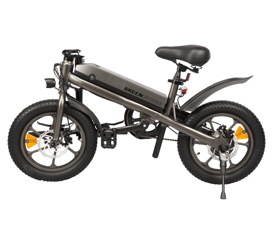 TFSMILEY S5 Electric Folding Bike 16*3.0 Tire Max Speed 25-32km/h 36V 250-500W 7.8ah Dual Disc Brake Front Steel Brushless